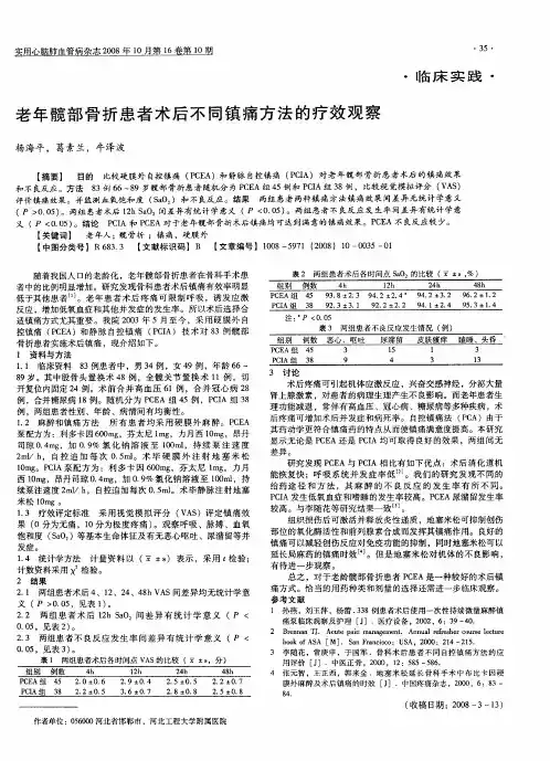 老年髋部骨折患者术后不同镇痛方法的疗效观察