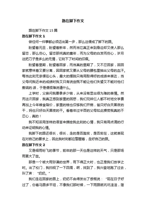 路在脚下作文 3