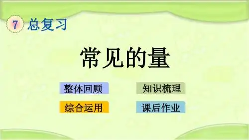 新苏教版六年级数学下册 总复习1.4 常见的量 教学课件