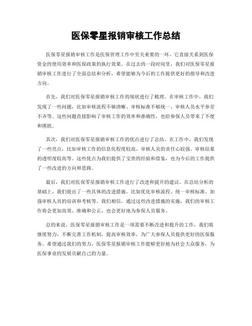 医保零星报销审核工作总结