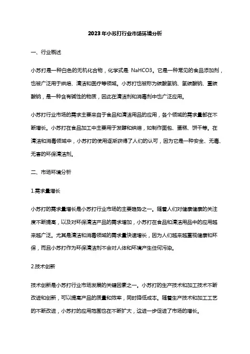 2023年小苏打行业市场环境分析