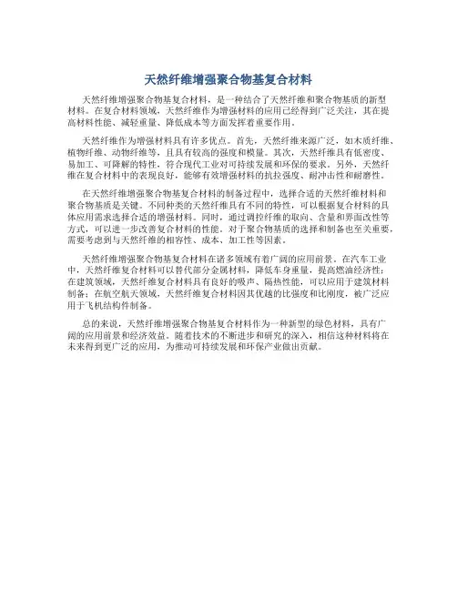 天然纤维增强聚合物基复合材料