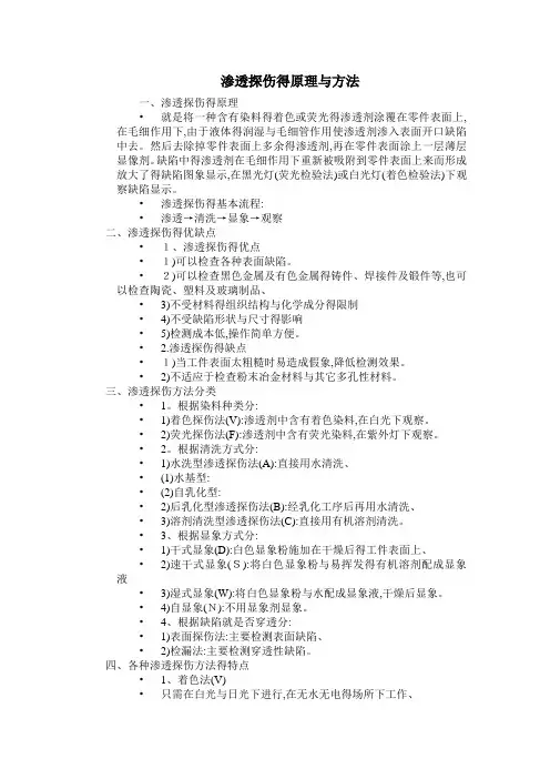 渗透探伤的原理与方法