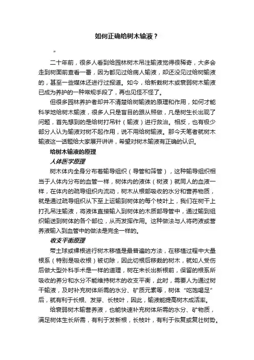 如何正确给树木输液？