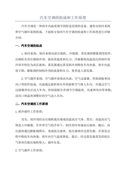 汽车空调的组成和工作原理