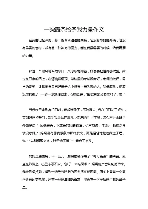 一碗面条给予我力量作文
