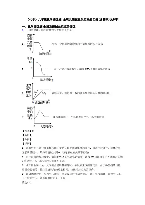 (化学)九年级化学图像题 金属及酸碱盐反应真题汇编(含答案)及解析