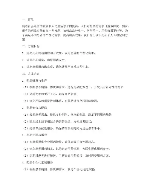 药品个人专项定制方案