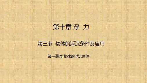 物体的浮沉条件及应用      八年级物理下册