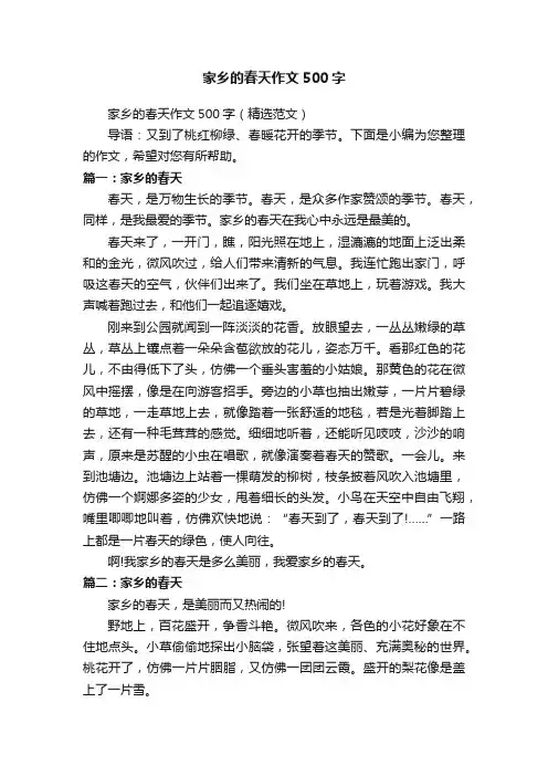 家乡的春天作文500字