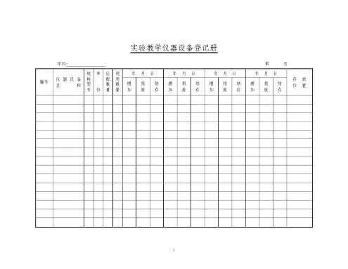 实验室管理台帐表册
