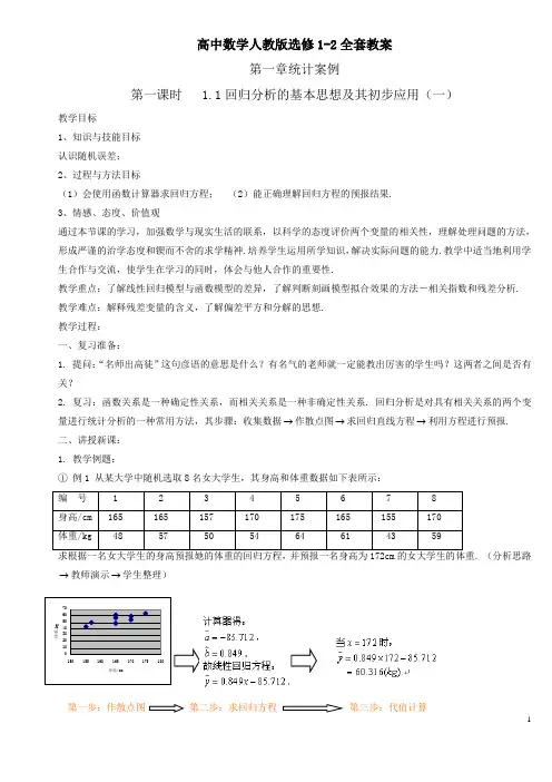 高中数学人教版选修1-2全套教案
