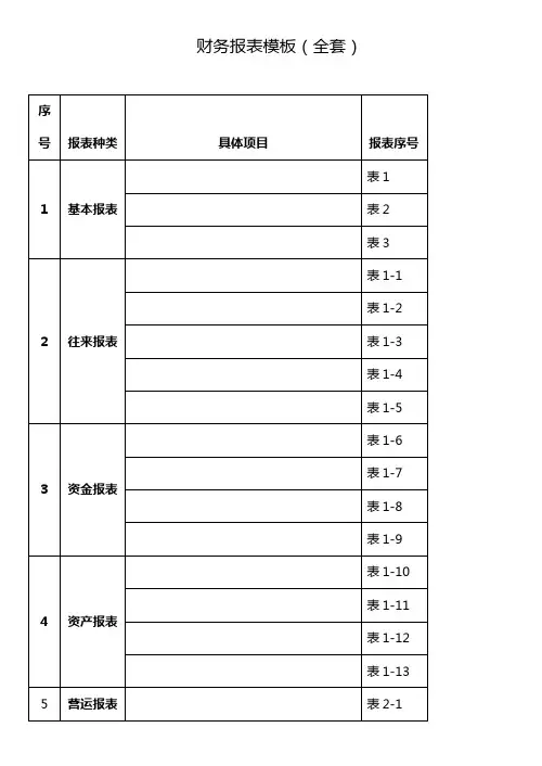 财务报表全套
