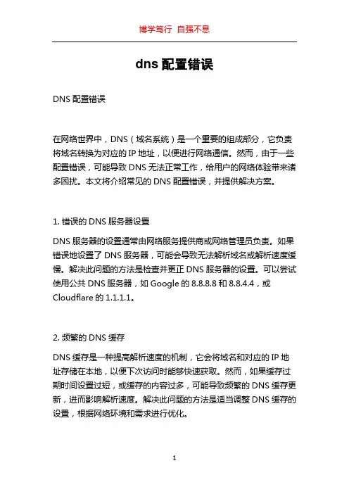 dns配置错误