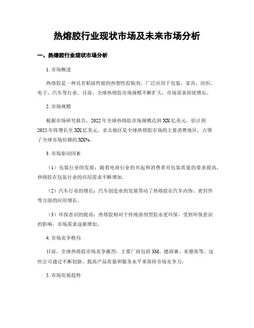 热熔胶行业现状市场及未来市场分析
