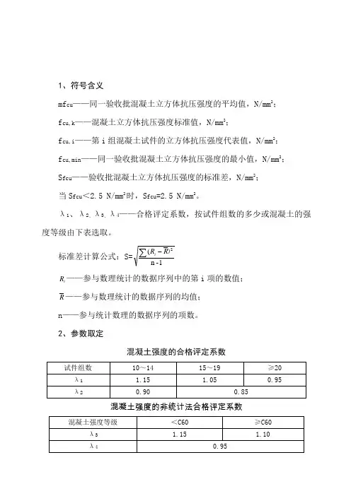 混凝土试块强度评定方法