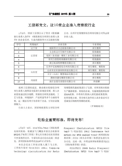 工信部发文,这10家企业准入废橡胶行业
