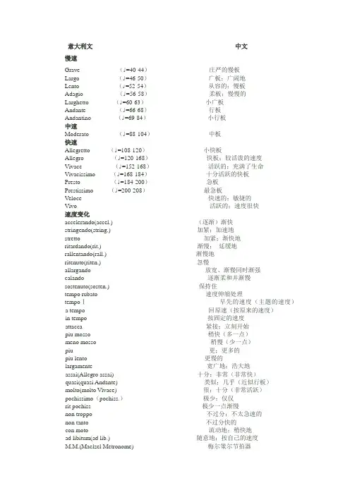 钢琴术语