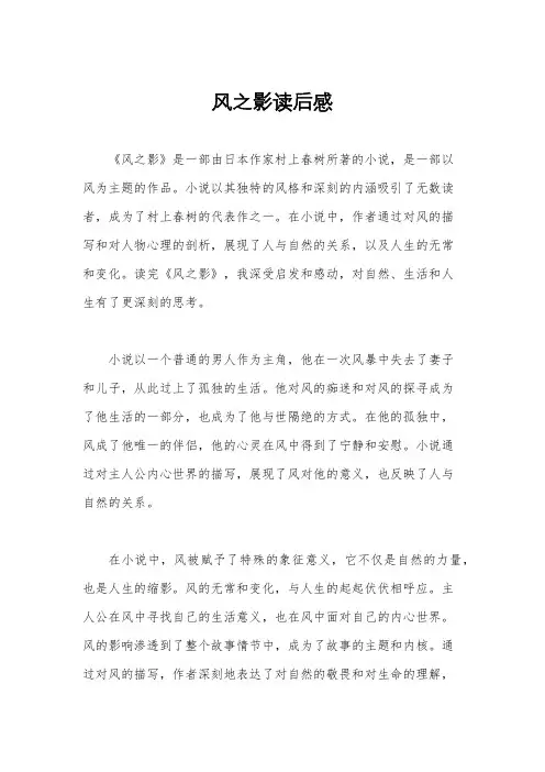 风之影读后感
