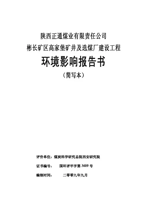 (采矿)陕西正通煤业有限责任公司
