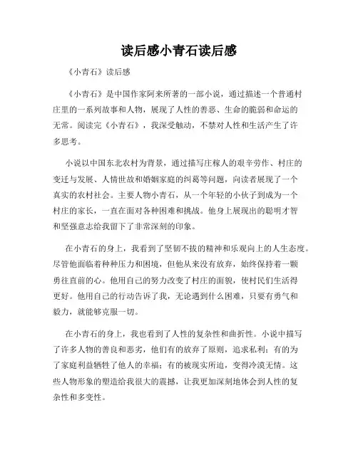 读后感小青石读后感