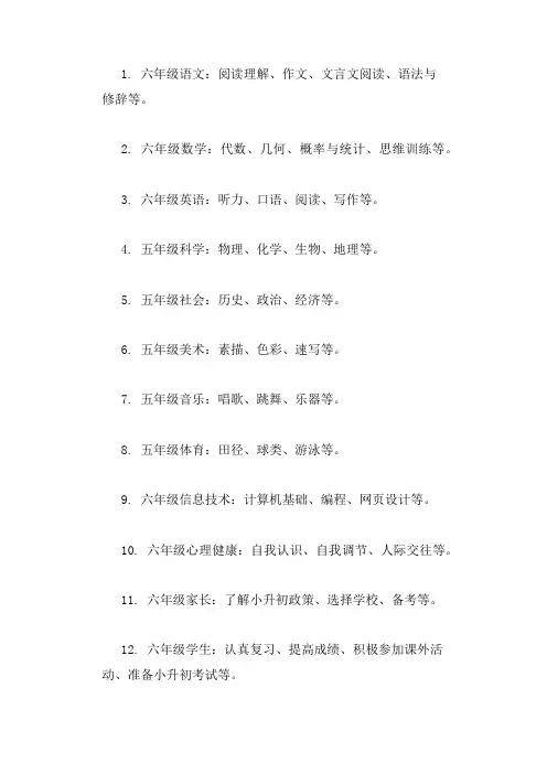小升初必备常识大全