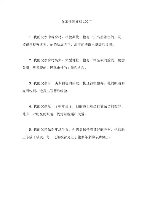 父亲外貌描写100字