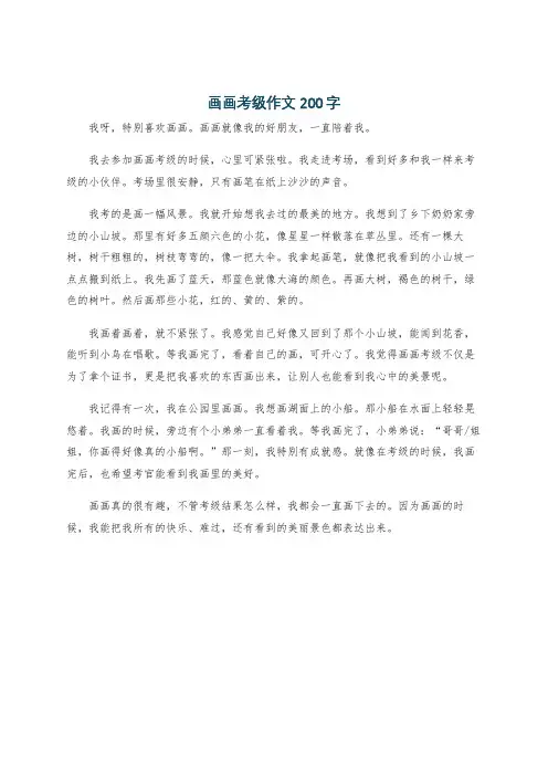 画画考级作文200字