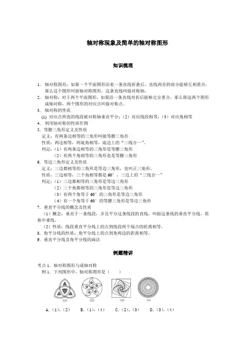 轴对称现象及简单的轴对称图形