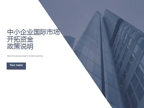 中小企业国际市场开拓资金政策说明