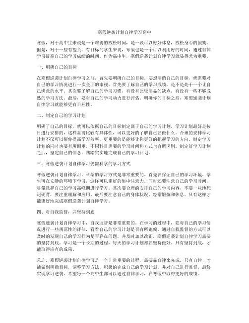 寒假逆袭计划自律学习高中