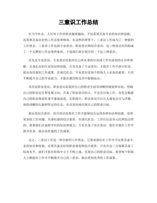 三意识工作总结