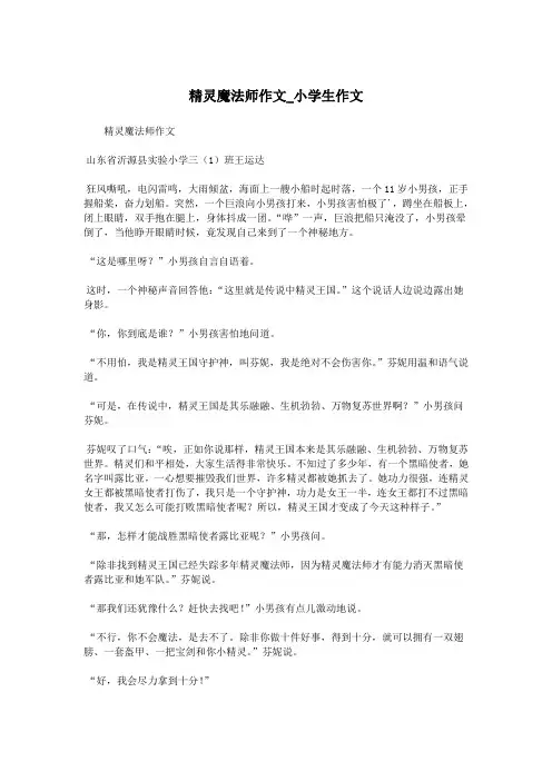 精灵魔法师作文_小学生作文.doc