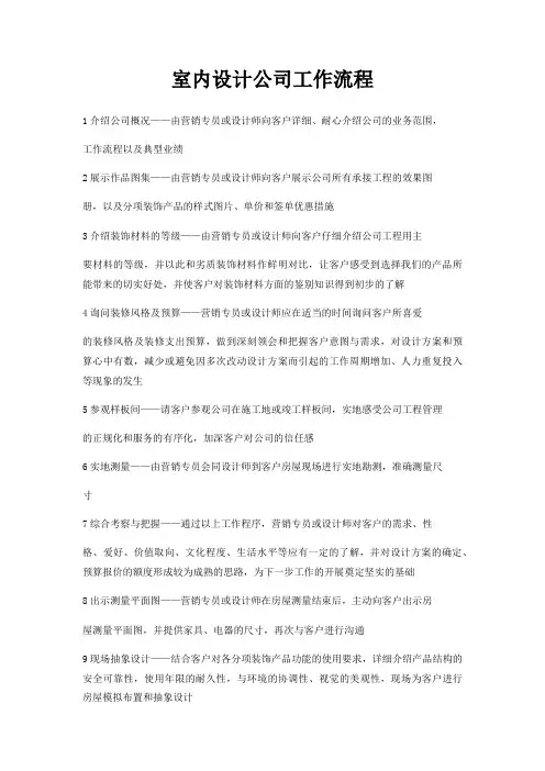室内设计公司工作流程