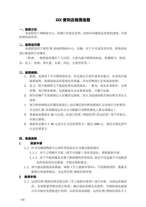 便利店报损流程图