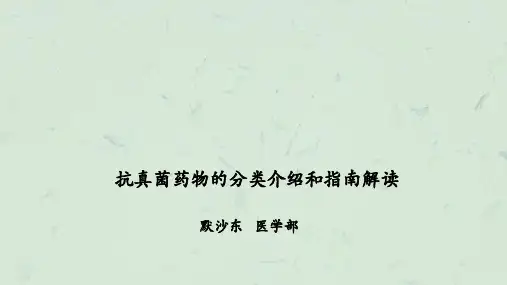 抗真菌药物分类和指南推荐课件