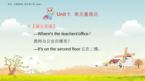 人教版四年级英语下册期末知识点复习