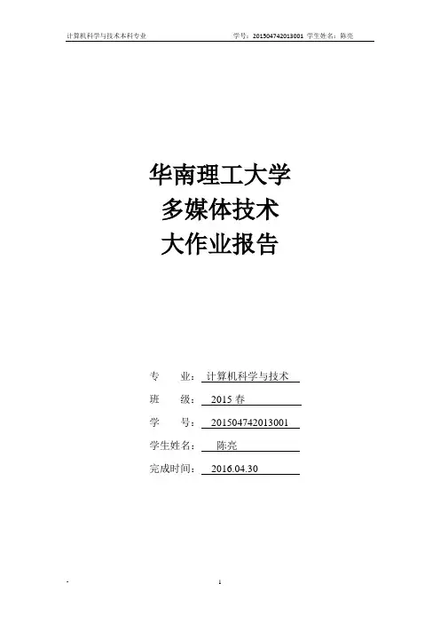 多媒体技术大作业报告(20160430)剖析