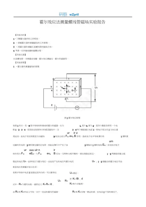 霍尔效应法测量螺线管磁场