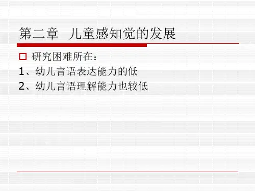 第二章 儿童感知觉的发展  PPT课件
