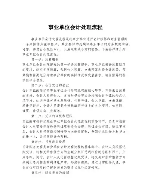 事业单位会计处理流程