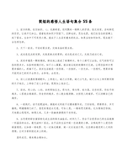 简短的感悟人生语句集合55条