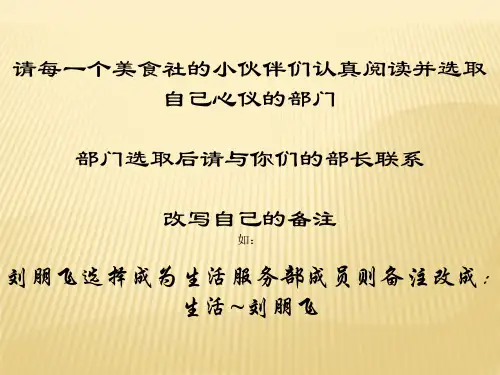 美食社 PPT部门总介绍介绍