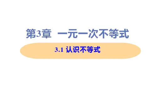 新浙教版八年级上册初中数学 3-1 认识不等式 教学课件