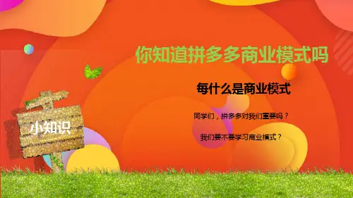 拼多多商业模式分析ppt