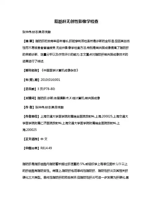 脂肪肝无创性影像学检查
