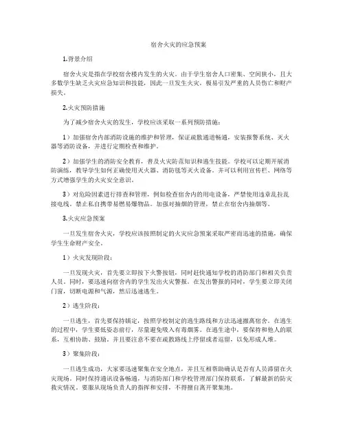 宿舍火灾的应急预案