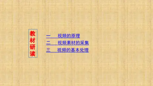 2020年高考浙江版高考信息技术   第3节 视频素材的采集与处理
