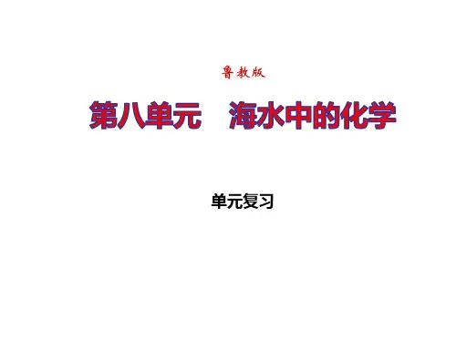 鲁教版九年级下册 第八单元 海水中的化学 单元复习(共21张PPT)