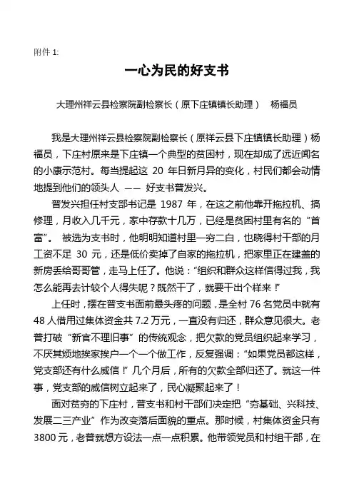 一心为民的好支书
